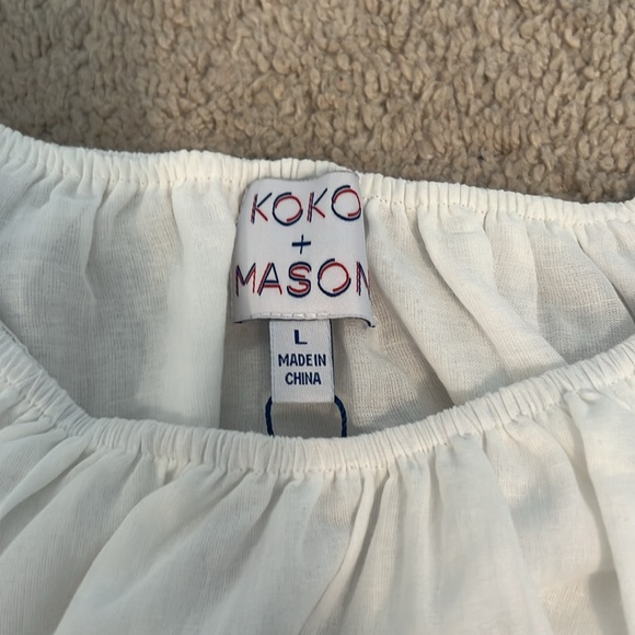 NWT Koko and Mason white, lined top top with eyelet detail in size large - Picture 4 of 6